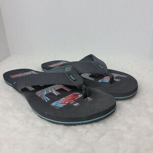 Reef Mens Newport Mens Sandals Size 6 Prints Comfort Slip On Black Flip Flops